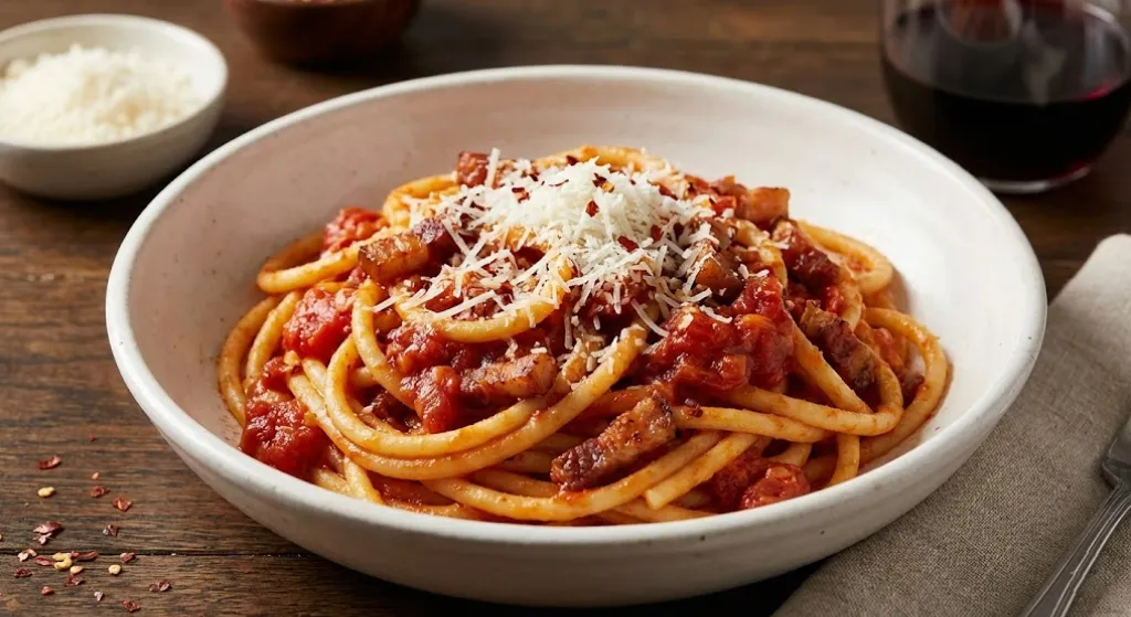 Pasta Amatriciana Recipe (Roman Classic) - roman-pasta carbonara recipe